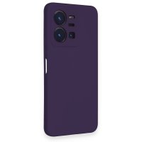 Newface Vivo Y22S Kılıf Nano içi Kadife Silikon - Mor