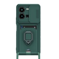 Newface Vivo Y22S Kılıf Zuma Kartvizitli Yüzüklü Silikon - Yeşil