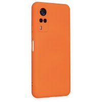 Newface Vivo Y31 2021 Kılıf Nano içi Kadife Silikon - Turuncu
