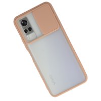 Newface Vivo Y31 2021 Kılıf Palm Buzlu Kamera Sürgülü Silikon - Pembe