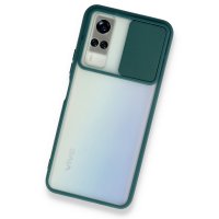 Newface Vivo Y31 2021 Kılıf Palm Buzlu Kamera Sürgülü Silikon - Yeşil