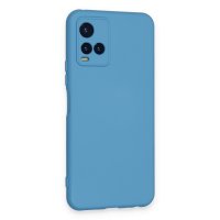 Newface Vivo Y33S Kılıf Nano içi Kadife  Silikon - Mavi