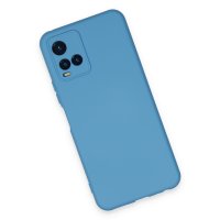 Newface Vivo Y33S Kılıf Nano içi Kadife  Silikon - Mavi