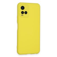 Newface Vivo Y33S Kılıf Nano içi Kadife Silikon - Sarı