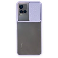 Newface Vivo Y33S Kılıf Palm Buzlu Kamera Sürgülü Silikon - Lila