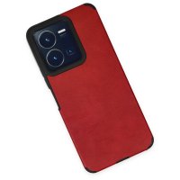 Newface Vivo Y35 Kılıf Loop Deri Silikon - Kırmızı