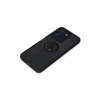 Newface Vivo Y35 Kılıf Montreal Yüzüklü Silikon Kapak - Siyah