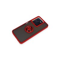 Newface Vivo Y36 Kılıf Montreal Yüzüklü Silikon Kapak - Kırmızı