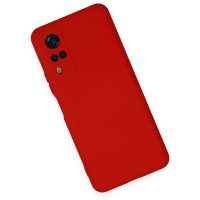 Newface Vivo Y51A Kılıf Nano içi Kadife  Silikon - Kırmızı