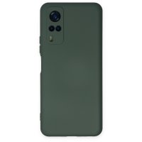 Newface Vivo Y51A Kılıf Nano içi Kadife  Silikon - Koyu Yeşil