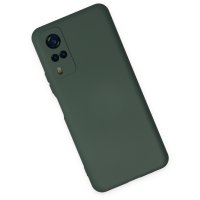 Newface Vivo Y51A Kılıf Nano içi Kadife  Silikon - Koyu Yeşil