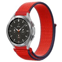 Newface GT4 46mm 22mm Hasırlı Cırtcırtlı Kordon - Lacivert-Kırmızı