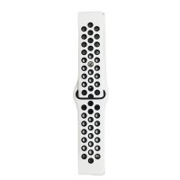 Newface Watch 22mm Spor Delikli Kordon - Beyaz-Siyah