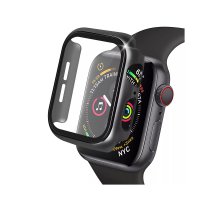 Newface Watch 38mm Apple Watch Camlı Kasa Ekran Koruyucu - Siyah