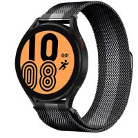 Newface Samsung Galaxy Watch 4 Metal Mıknatıslı Kordon - Siyah-Beyaz