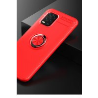 Newface Xiaomi Mi 10 Lite Kılıf Range Yüzüklü Silikon - Kırmızı
