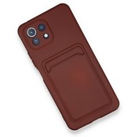 Newface Xiaomi Mi 11 Kılıf Kelvin Kartvizitli Silikon - Bordo