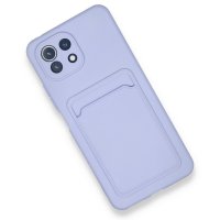 Newface Xiaomi Mi 11 Kılıf Kelvin Kartvizitli Silikon - Lila