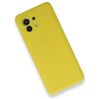 Newface Xiaomi Mi 11 Kılıf Nano içi Kadife Silikon - Sarı