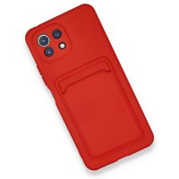 Newface Xiaomi Mİ 11 Lite Kılıf Kelvin Kartvizitli Silikon - Kırmızı
