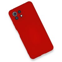 Newface Xiaomi Mİ 11 Lite Kılıf Nano içi Kadife Silikon - Kırmızı