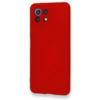 Newface Xiaomi Mİ 11 Lite Kılıf Nano içi Kadife Silikon - Kırmızı
