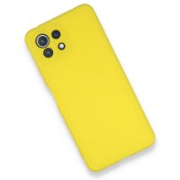 Newface Xiaomi Mİ 11 Lite Kılıf Nano içi Kadife Silikon - Sarı