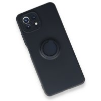 Newface Xiaomi Mİ 11 Lite Kılıf Viktor Yüzüklü Silikon - Lacivert