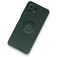 Newface Xiaomi Mİ 11 Lite Kılıf Viktor Yüzüklü Silikon - Yeşil