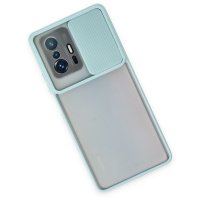 Newface Xiaomi Mi 11T Pro Kılıf Palm Buzlu Kamera Sürgülü Silikon - Turkuaz