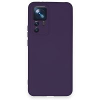Newface Xiaomi Mi 12T Pro Kılıf Nano içi Kadife Silikon - Mor
