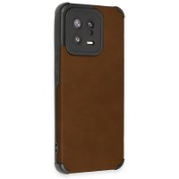 Newface Xiaomi Mi 13 Kılıf Loop Deri Silikon - Kahverengi