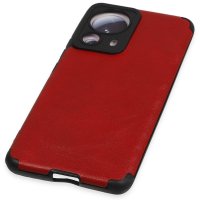 Newface Xiaomi Mi 13 Lite Kılıf Loop Deri Silikon - Kırmızı