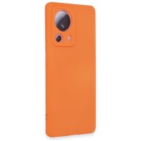 Newface Xiaomi Mi 13 Lite Kılıf Nano içi Kadife Silikon - Turuncu