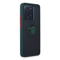 Newface Xiaomi Mi 13T Kılıf Montreal Yüzüklü Silikon Kapak - Yeşil