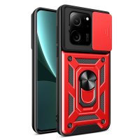 Newface Xiaomi Mi 13T Kılıf Pars Lens Yüzüklü Silikon - Kırmızı