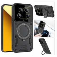 Newface Xiaomi Mi 14 Ultra Kılıf Joy Lens Standlı Kapak - Siyah