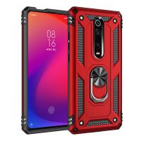 Newface Xiaomi Mi 9T Kılıf Sofya Yüzüklü Silikon Kapak - Kırmızı