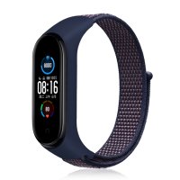 Newface Xiaomi Mi Band 4 Hasırlı Cırtcırtlı Kordon - Lacivert-Mor