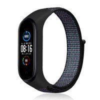 Newface Xiaomi Mi Band 3 Hasırlı Cırtcırtlı Kordon - Siyah-Mor