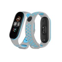 Newface Xiaomi Mi Band 4 Spor Delikli Kordon - Gri-Mavi