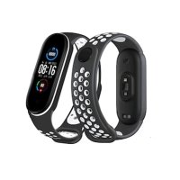 Newface Xiaomi Mi Band 3 Spor Delikli Kordon - Siyah-Beyaz