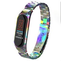 Newface Xiaomi Mi Band 4 Metal Baklalı Kordon - Rainbow