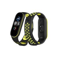 Newface Xiaomi Mi Band 7 Spor Delikli Kordon - Siyah-Yeşil