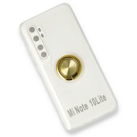 Newface Xiaomi Mi Note 10 Lite Kılıf Gros Yüzüklü Silikon - Gold