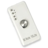 Newface Xiaomi Mi Note 10 Lite Kılıf Gros Yüzüklü Silikon - Gümüş