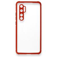 Newface Xiaomi Mi Note 10 Lite Kılıf Miami Şeffaf Silikon - Kırmızı