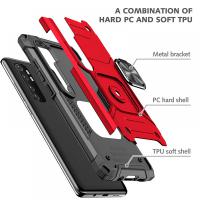 Newface Xiaomi Mi Note 10 Lite Kılıf Zegna Yüzüklü Silikon Kapak - Kırmızı