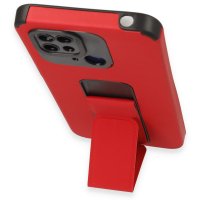 Newface Xiaomi Poco C40 Kılıf Mega Standlı Silikon - Kırmızı