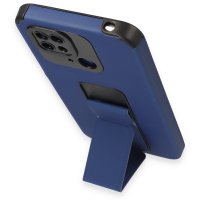 Newface Xiaomi Poco C40 Kılıf Mega Standlı Silikon - Mavi
